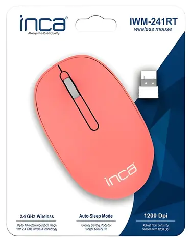 INCA IWM-241RT oranžová / Myš / Bezdrátová 2.4 GHz / 1200 DPI / 3 tlačítka