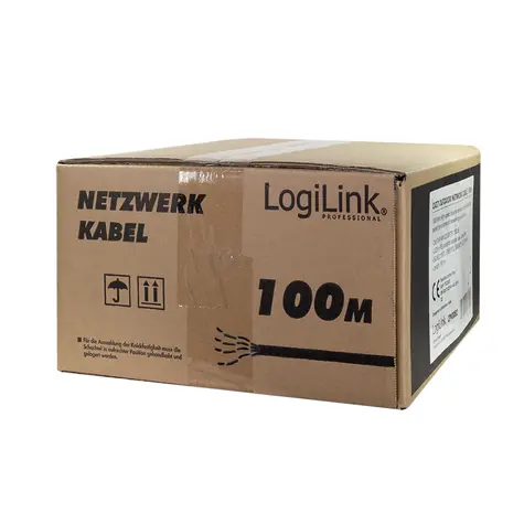 LogiLink / Zemní síťový kabel / Cat7 S/FTP / AWG23 / 100 m / černá