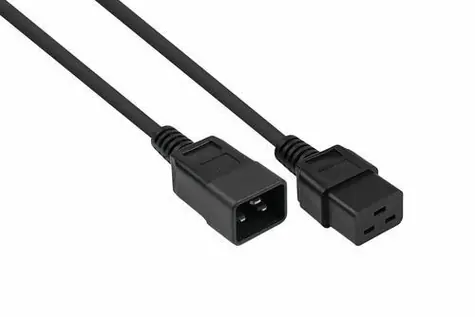 Kabelmeister Prodlužovací kabel C20-C19 černá 5m / Napájecí kabel / 16A / 250V / H05VV-F / 1,5mm2