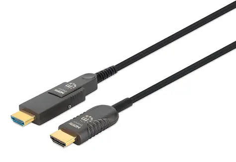 Manhattan AOC optický HDMI - Micro HDMI kabel černá / Kabel / 30 m / 4K 60Hz / HDCP 2.2 / ARC / HDR