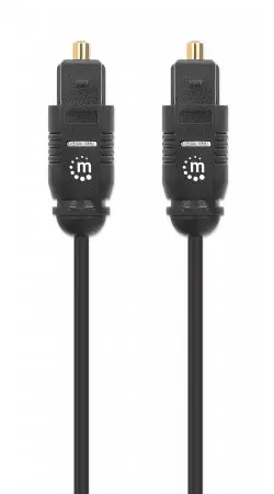 Manhattan Toslink černá / Optický audio kabel / M/M / 1 m / pozlacené konektory