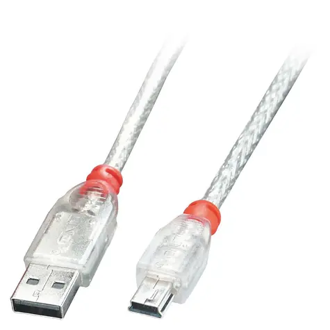 Lindy USB 2.0 A-Mini-B 0,5m čirý / Kabel / USB-A - Mini-USB B / 480 Mbit/s