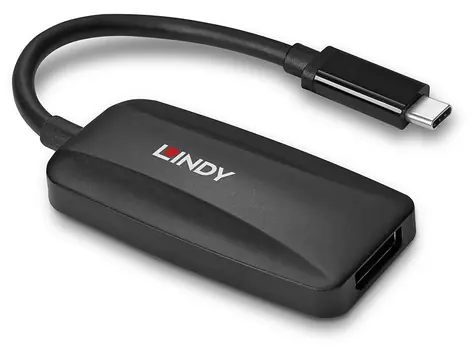 Lindy 43337 USB-C - DisplayPort 1.4 černá / Převodník / 8K 60Hz / HDCP 2.2