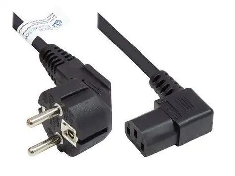 Good Connections Schuko 90° - C13 90° 3m černá / Napájecí kabel / 250 V / 10 A