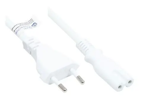Good Connections Eurokabel Typ C - C7 bílá / Napájecí kabel / 7,5 m / 2,5 A