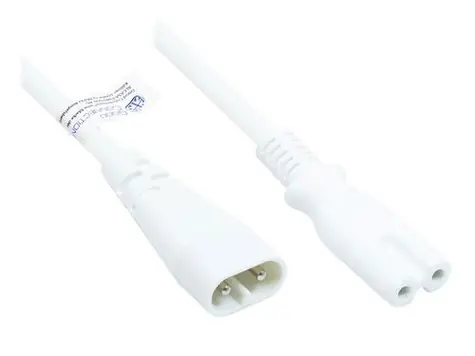 Good Connections Prodlužovací kabel C8-C7 bílá / Napájecí kabel / 2 m / 0,75 mm2 / max. 2,5 A
