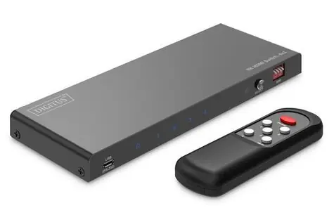 Digitus DS-55335 / HDMI přepínač / 4:1 / 8K 60Hz / HDCP 2.3 / kovové pouzdro