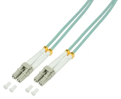 LogiLink OM3 LC-LC tyrkysová / Optický patch kabel / Duplex / Multimode / 2 m