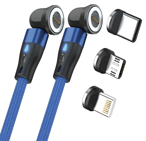 RealPower MagneticCharge 2 modrá / Magnetický nabíjecí kabel / 1 m / magnetický konektor / 6 adaptérů