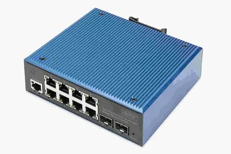 DIGITUS / Switch / L2 managed / 8x Gigabit RJ45 + 2x SFP Uplink / DIN