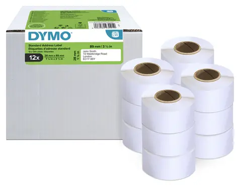 Dymo adresní štítky 89x28 mm 12x130 ks bílé / Etiketa / kompatibilní LabelWriter