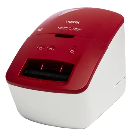 Brother QL-600R červená / Tiskárna samolepicích štítků / 300dpi / vertikální tisk / USB