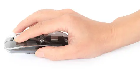 Manhattan bezdrátová myš černá, průhledná / Myš / RGB podsvícení / 1600 DPI / dobíjecí / USB-A přijímač