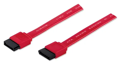 Manhattan SATA kabel samec - samec 0,5m červený / SATA kabel / SATA III / 6 Gbit/s