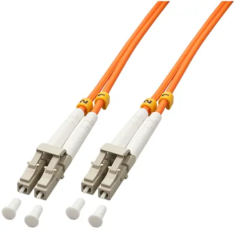 Lindy / Optický patchkabel LC-LC / Duplex / MM 50/125 OM2 / 2 m / oranžový
