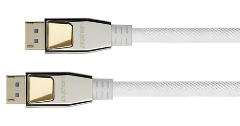 Python DisplayPort 2.0 kabel bílá / Kabel DisplayPort / 0,5 m / 8K 60Hz / 54 Gbit/s / Nylon