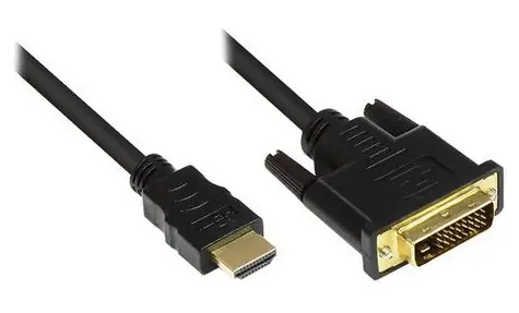 Good Connections HDMI-DVI-D 1m černá / Propojovací kabel / HDMI (M) - DVI-D (M) / pozlacené konektory