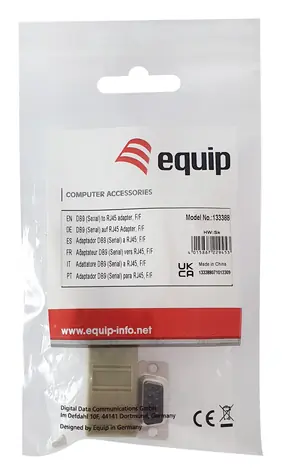 Equip / Redukce / Sériová DB9 na RJ45 / F/F / šedá