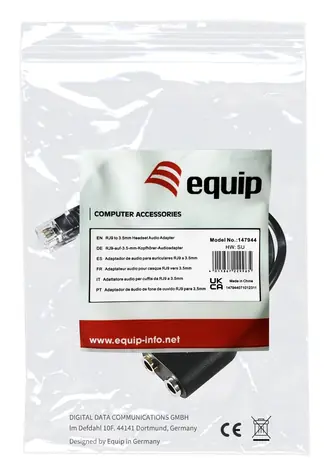 Equip audio adaptér RJ9 - 2x Jack 3,5mm černá / Audio adaptér / 0,25 m