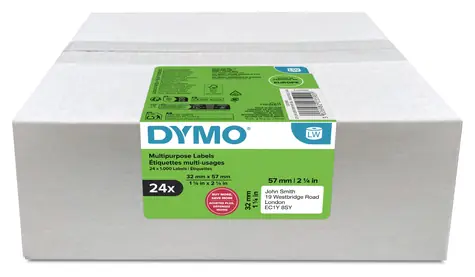 Dymo papírové štítky 57x32 mm bílé / Etikety / pro zpáteční adresu / 24 x 1000 ks