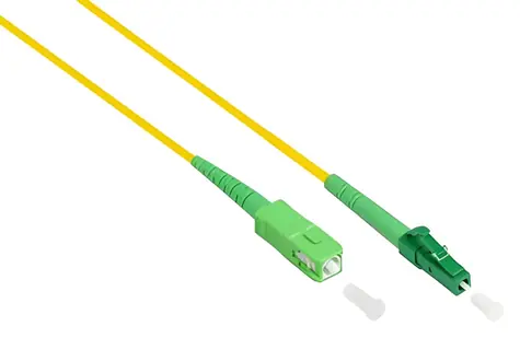 Good Connections žlutý / Optický patch kabel / LC/SC / Simplex / OS2 9/125 µm / APC / 0,5 m