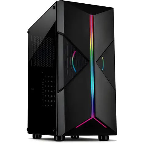 Inter-Tech IT-3306 Cavy černá / Skříň / Tower / ARGB / 120mm ventilátor / boční okno