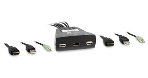 Inter-Tech LS-21HA černá / KVM přepínač / 2 porty / HDMI / USB / 2K Ultra HD