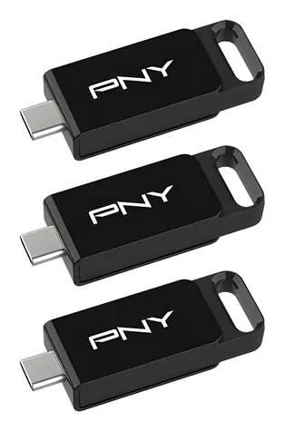 PNY Elite 128GB černá / Flash disk / USB-C 3.2 Gen 1 / 3 ks