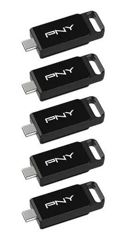 PNY Elite 64GB černá / Flash disk / USB-C 3.2 Gen 1 / 5 ks