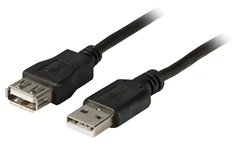 EFB USB 2.0 A-A černá 1 m / Prodlužovací kabel / USB-A(M) - USB-A(F) / 480 Mbit/s / Pozlacené konektory
