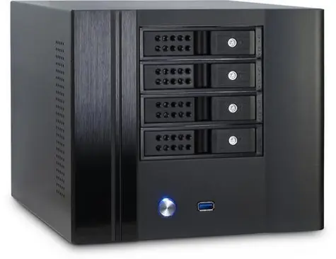 Inter-Tech SC-4004 černá / Mini ITX / 4x hot-swap pozice / 1x USB 3.0 / bez zdroje