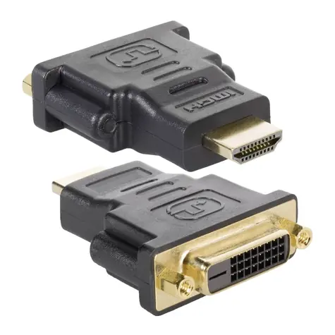 Techly IADAP-HDMI-606 černá / Redukce / HDMI na DVI-D 24+1 / Dual Link / pozlacené konektory