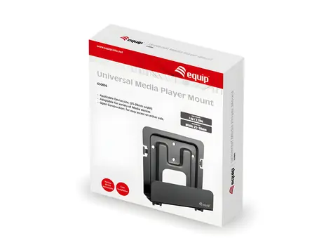 Equip 650896 černá / Nástěnný držák pro media přehrávač / nosnost 1 kg / šířka zařízení 25-39 mm