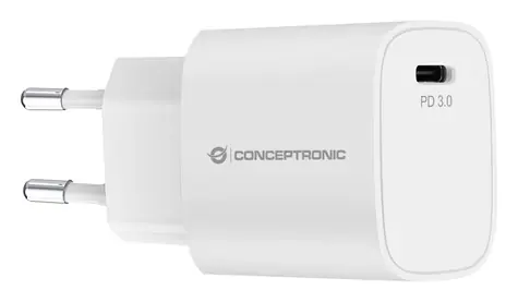 Conceptronic USB-C nabíjecí adaptér bílá / Nabíječka / 1x USB-C / PD 3.0 / 20 W