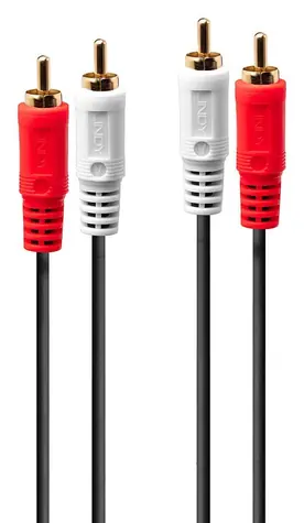 Lindy / Audio kabel Stereo / 2x RCA - 2x RCA / pozlacené konektory / 10 m