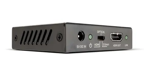Lindy HDMI 18G Audio Embedder černá / HDMI audio embedder / 4K 60Hz / TOSLink a 3,5mm audio vstup