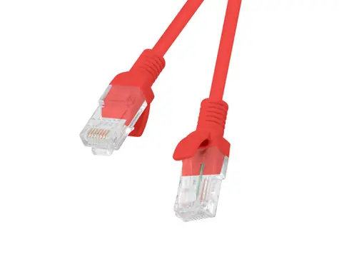 Lanberg CAT6 UTP 0,5m červená / Patch kabel / RJ45-RJ45 / Fluke Passed