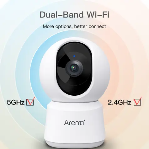 Arenti Indoor 5MP Priv / Vnitřní IP kamera / 2880 × 1600 px / Pan-Tilt / Wi-Fi 2,4/5 GHz / IR 10 m
