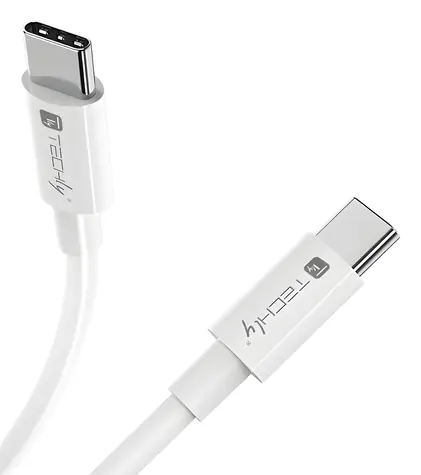 Techly ICOC-MU4-20G240W2 bílá / USB-C kabel / USB4 Gen 2x2 / 20 Gbit/s / PD 240W / 2 m