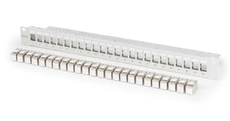 DIGITUS DN-91410-24 / Patch panel / 24x RJ-45 / Cat6A stíněný / 1U / šedý