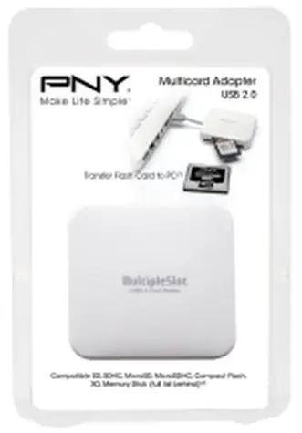 PNY All in One / Čtečka paměťových karet / USB 2.0 / bílá