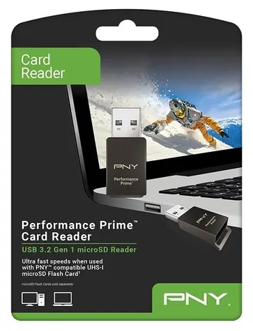 PNY Performance Prime černá / Čtečka paměťových karet / MicroSDXC / USB 3.2 Gen 1