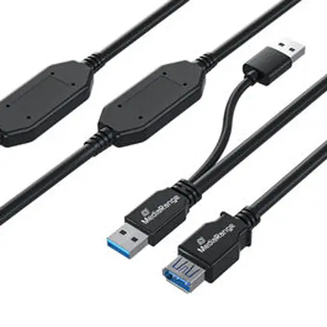 MediaRange MRCS244 černá / Aktivní prodlužovací kabel USB 3.0 / 15 m / 5 Gbit/s