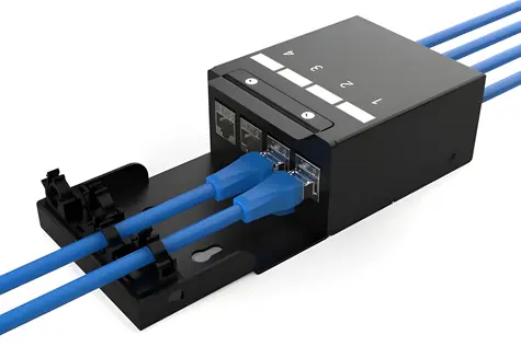 Digitus Konsolidační box pro keystone moduly / Box / 4x RJ45 keystone / ocelové pouzdro / IP20