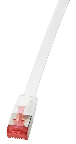LogiLink CAT6A bílá / Patch kabel / U/FTP / ploché provedení / 0,5 m