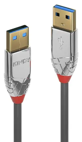 Lindy Cromo Line USB-A - USB-A šedá / Kabel / USB 3.0 / 5 Gbit/s / 5 m