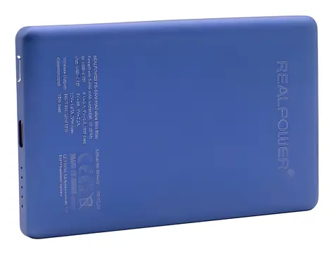 RealPower PB-5000 MAG Ultra Slim modrá / Powerbanka / 5000 mAh / MagSafe 15W / USB-C PD 20W