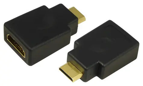 LogiLink Adaptér mini HDMI (M) - HDMI (F) černá / Adaptér / 8,16 Gbit/s / pozlacené konektory