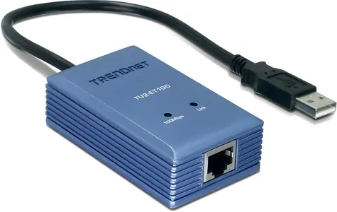 TRENDnet TU2-ET100 bílá / USB LAN adaptér / Fast Ethernet 100 Mbit/s / USB 2.0 / RJ-45