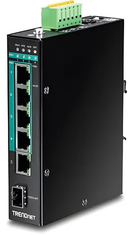 TRENDnet TI-PG541i / Switch / 6-port Gigabit PoE+ / Managed L2+ / 120 W / DIN lišta